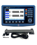 Two Axis Digital Readout Screen For Milling Machines And Lathes High Precision DRO Display shown with scale and cables