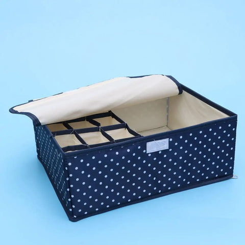Straight Up The Best Hella Waterproof Oxford Cloth Storage Box For Clothing Organization Featuring 13 Grids To Keep Underwear Bras Socks And Tie Collections Nice And Tidy in open position, showcasing 13 compartments.