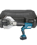 Battery Powered Hydraulic Cable Cutter EZ-85C for copper aluminum and armored cables up to 85mm with LED light, shown with case.
