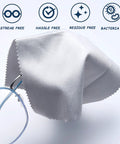 Microfiber cleaning cloth, gray, 6x7 inches, lint-free for eyeglasses and screens