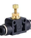 T Shape Pneumatic Fitting Regulator Valve With Quick Connect For 4mm 6mm 8mm Tubes No Tool Needed Plug In Air Flow Controller