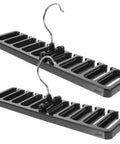 Set Of 2 Black Mens Belt And Tie Hangers To Keep Your Closet Swag On Point Multi Slot Hook Rack For Scarves, heavy-duty design.