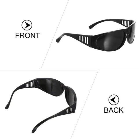 Welding Safety Goggles Offering A Badass Level Of Protection With An Over Glasses Design showing front and back angles.