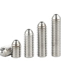 Top Shelf Hex Socket Spring Plunger Set Screw Precision Ball Grub Point Positioning Fastener Grade 12.9 Carbon Steel And 304 Stainless built tough fasteners arranged by size.