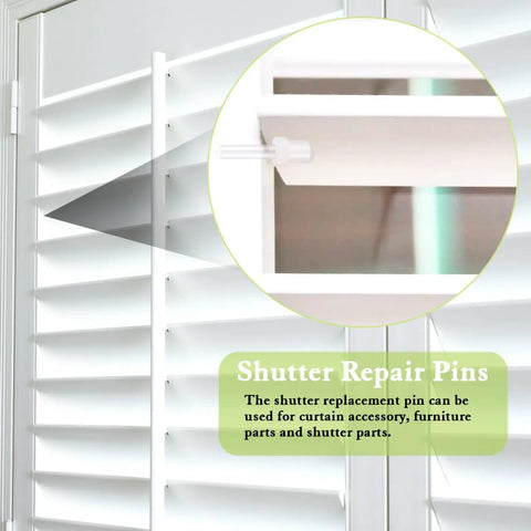 Get Those Plantation Shutters Running Smooth With These Hassle Free Replacement Louver Pins That Snap In Easy For Quick Window Fixes On Any Weekend, close-up of shutter repair pin in white louver.