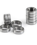 Smooth As Butter 10Pcs 10X15X4MM Double Shielded 6700ZZ Thin Bearings stacked and arranged for skateboard and motor use.