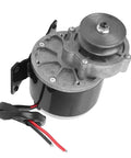 12V DC Geared Motor 250W With Belt Pulley Featuring Pure Copper Windings For Screaming Torque And Whisper Quiet Operation angled view with wires