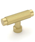 Premium 10 Pack Brushed Gold Knurled Cabinet Knobs 2in brushed gold knob with knurled texture for kitchen and wardrobe upgrades.