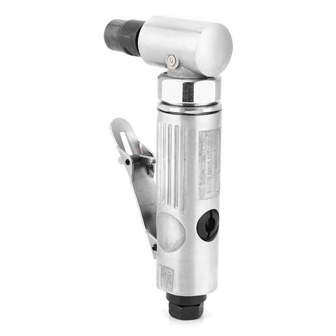 Top Shelf Pneumatic Angle Die Grinder Delivering 25000rpm High Speed Air Power For Rapid Grinding Smooth Polishing And Metal Surface Prep A Straight Up Shop Powerhouse, aluminum body with a 90-degree angled head for precision.