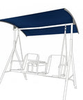 Navy Blue Canopy Replacement Fabric For Outdoor Patio Swing 78x44 Inches, Fits 2 To 3 Person Swing, Replacement Top Cover Only No Frame Needed