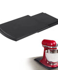 Slick Heavy Duty Kitchen Appliance Slider With Low Profile Rolling Wheels under a red KitchenAid mixer for easy access.