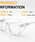 Heavy Duty 36 Pack ANSI Z87.1 Safety Glasses Featuring Side Shields And Anti Scratch Coating with clear PC material for unisex adults.