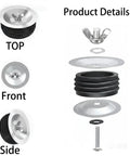1 Piece 3 Inch Mechanical Test Plug With Steel Pipe Gripper And Wing Nut Reusable Drain And Sewer Pipe Plug For Plumbing Pressure Testing And Temporary Sealing Leak Proof Seal With Heavy Duty Rubber Gasket, side and front view with components.