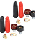 Heavy Duty Welding Cable Panel Connector Kit 12 Piece Set with socket plugs and adapters displayed on a white background