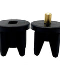 Premium Universal Replacement Clutch Plugs For Indoor Outdoor Roller Blinds And Window Shades Black 28mm Tube Connector close-up of two black clutch plugs.