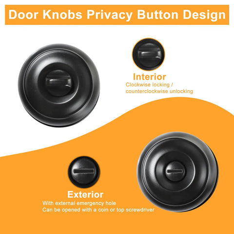 Built Different Hella Sturdy Matte Black Privacy Door Knobs Bulk Pack For Master Bedroom And Bathroom with button design and locking features.
