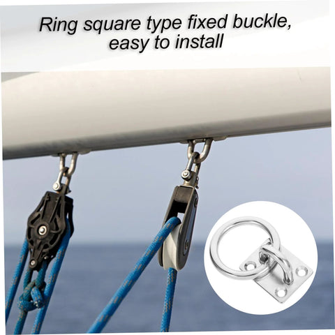 Heavy Duty Stainless Steel Pad Eye Plate Hook Ring Ceiling Mount Anchor For Hammocks Boats And Trailers 4 Inch Size Indoor Outdoor Use Durable Ceiling Anchor For Secure Load And Stable Mounting.