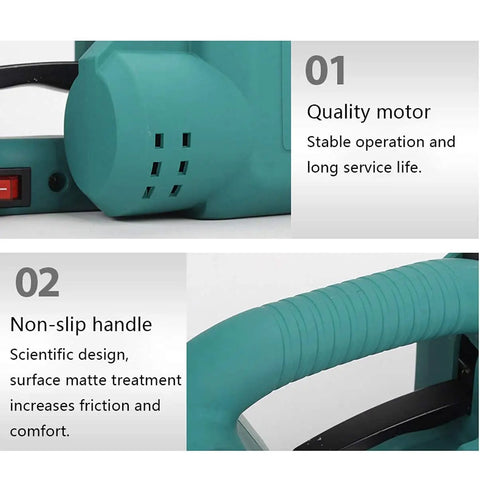 Slick Portable Electric Strapping Machine With Tough 6000 Mah Battery showing quality motor and non-slip handle features.