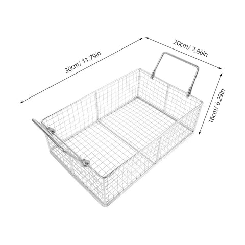 Stainless Steel Ultrasonic Cleaner Basket Replacement Wire Mesh Filter Insert For Metal Parts Washing And Tool Holders 8x4x3 Inches Heavy Duty Design Boosts Fluid Circulation And Keeps Your Parts Secure During Cleaning, 30x20x16 cm