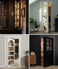 Solid As A Rock Hidden Hinge Hardware Bundle With Slick Flush Mount Setup And No Hassle Bookcase Latch For DIY Secret Doors That Takes Three Hundred Pounds Like A Champ - various hidden door styles in home settings.