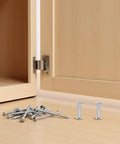 Tough As Nails M6 Cabinet Panel Connectors And Binding Barrels Featuring 100 Pieces Cold Rolled Steel Furniture Screw Connectors for cabinet assembly.
