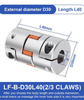 Straight Up Heavy Duty Flexible Plum Clamp Coupler With D30 L40 Jaw Shaft Build shown with dimensions D30mm and L40mm.