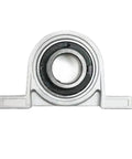 Heavy Duty Carbon Steel KP001 Pillow Block Bearing 12 mm Bore front view showing spherical roller design for industrial use.