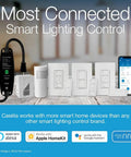 Smart Switch With Wall Plate For LED Lights And Fans, 5 Amp, Single Pole Or 3 Way, Neutral Required, Hub Required For Full Smart Home Control, White setup