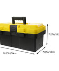 Badass Stackable Plastic Toolbox With Slick Removable Tray And Padlock Buckles To Lock It Down, 14.15in size.