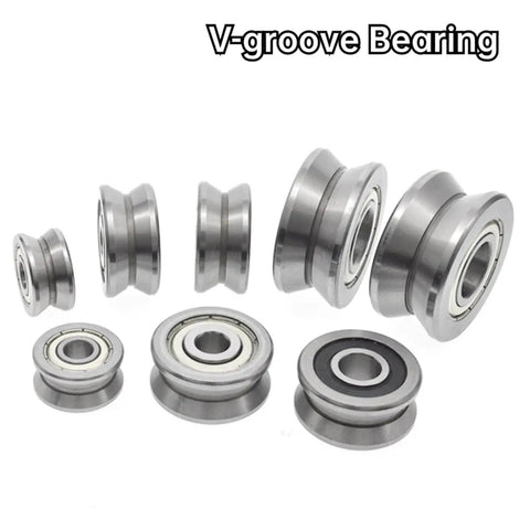 Heavy Duty Deep Groove Ball Bearings With V Groove Rail Roller Design, LV20/8 ZZ, various sizes, dual sealed.