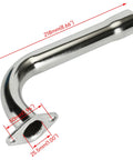 Exhaust Header Pipe Replacement For Predator 420 301cc 8hp GX240 270 390 with silver finish and dimensions shown.