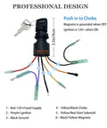 Boat Ignition Switch With Key Replacement For Mercury Mariner Outboard Motors, 3 Position 6 Wire Control Box, Dual Keys