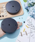 WADORN 2 Sets Ceiling Canopy Cover Plate for Pendant Light Kit with black steel plates, hardware, and a coin for size reference.