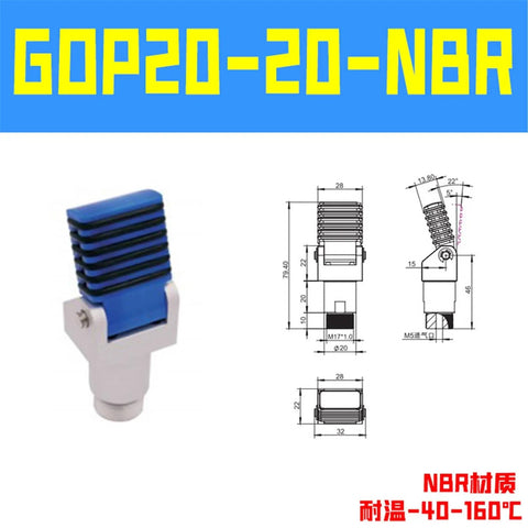 Robotic Arm Pneumatic Gripper Holding Tool For Finger Cylinder Pulling Pro Grade Single Action Fixture GOP GOF 2020 shown with dimensions
