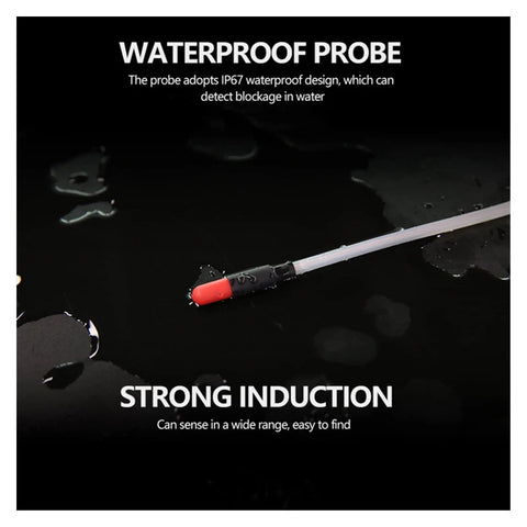 Waterproof probe of Heavy Duty Wall Scanner detecting blockages in water, showcasing durable design for pinpoint accuracy.