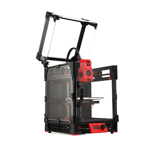 Bang For Your Buck DIY CoreXY 3D Printer Kit Featuring A Fully Enclosed Thermal Chamber And Ultra Light Print Head, side view with open lid.