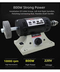 Heavy Duty 800W Bench Jewelry Polisher And Grinder With Smooth Surface Finishing, showing the powerful 800W motor and polishing rod.