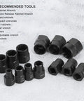 Heavy Duty Extractor Socket Tool Kit For Stubborn Bolt And Nut Removal Featuring Reverse Spiral Flutes And Ridiculous Grip Strength, 13 pcs chrome vanadium sockets.
