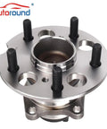 Rear Wheel Hub Assembly For Toyota Sienna 2004 To 2010 Fwd Model With Integrated Abs Sensor and Five Lug Bolt Pattern, top view.