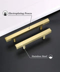 Big Time Upgrade Slick Brushed Gold Drawer Pulls 25 Pack Square T Bar Cabinet Handles For Kitchen And Closet Cupboards 3 Inch Hole Center heavy duty stainless steel cabinet handles.