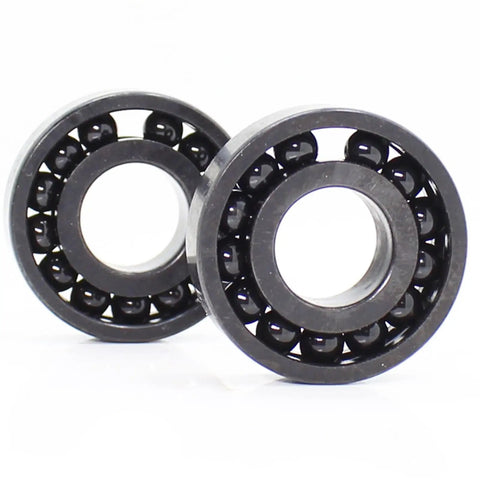 Kickass Heat Resistant Bearings 12X28X8Mm 500C Double Sealed Steel Balls, robust black steel bearings for heavy machinery use.