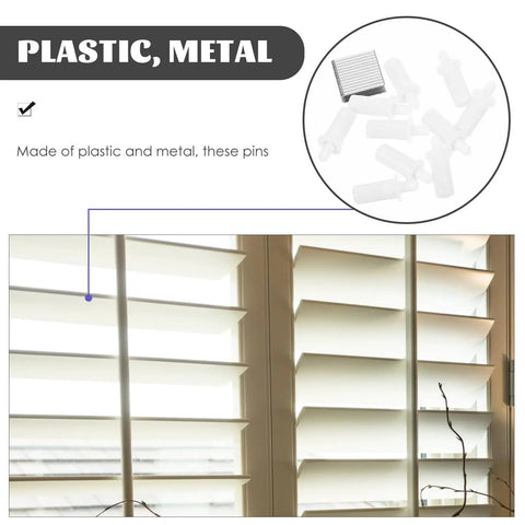 Straight Up Shutter Repair Pins For Window Blinds And Plantation Shutters No Sweat Home Kit with plastic and metal pins for blinds.