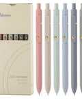 Pack Of Six Smooth Writing Retractable Gel Pens Featuring Snappy Click Mechanism And Fast Drying Black Ink That Rolls Dead Smooth Across Pages.