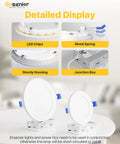 Sweet Setup 12 Pack 4 Inch LED Recessed Ceiling Lights With Built In Amber Glow And Zero Sweat Dimmable 5Cct Control with LED components.