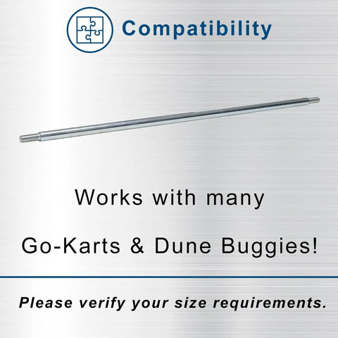 Image of Heavy Duty 36 Inch Go Kart Axle Rod With One Inch Diameter And Three Quarter Inch Step Down Plus Fine Thread On Each End