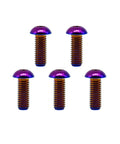Badass Gr5 Aviation Grade Titanium Screws M8 X 20 mm Iso7380 Button Head Hex Socket Cap Bolts In Slick Burnt Blue Finish Tough As Nails Fasteners For Hot Rods And Heavy Duty Gear Pack Of Five - five titanium bolts in a vibrant blue finish.