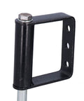 Rugged 4 Inch Heavy Duty Spring Loaded Gate Wheel mounting bracket made of steel for secure installation on doors and gates.