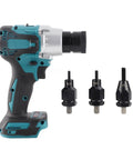 Electric Riveter With LED Light Brushless Nut Riveting Tool Slip Handle Design High Power Rivet Nut Machine with M5, M6, M8 heads.
