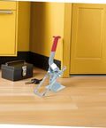 Heavy Duty Toggle Latch Clamp Set Of 2 With 2183 Lbs Holding Capacity Anticorrosive Galvanized Iron Quick Release Pull Latch For Toolbox And Drawer Chests Built To Last Tough As Nails Ready To Roll mounted on a yellow cabinet with toolbox