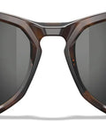 Top Shelf Shatterproof Sunglasses And Work Safety Shades Featuring Premium Polarized Grey Lenses For Men And Women Encased In A Dope Gloss Tortoise Build, front view.